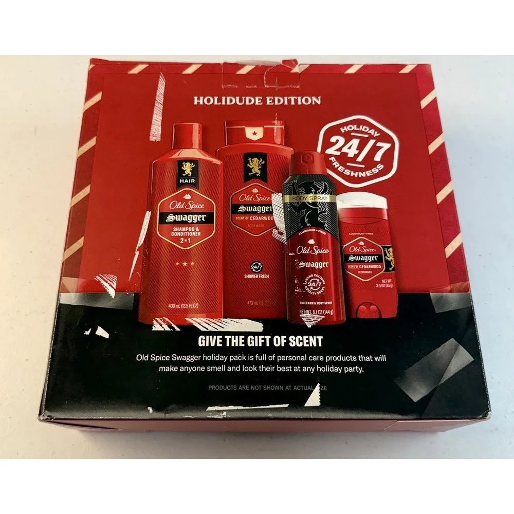 4 PC Old Spice Swagger The Holidays Edition Hair & Body Care Gift Set